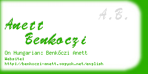 anett benkoczi business card